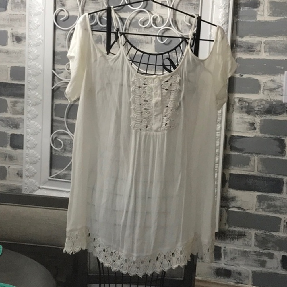 Boho Top with Crochet Lace